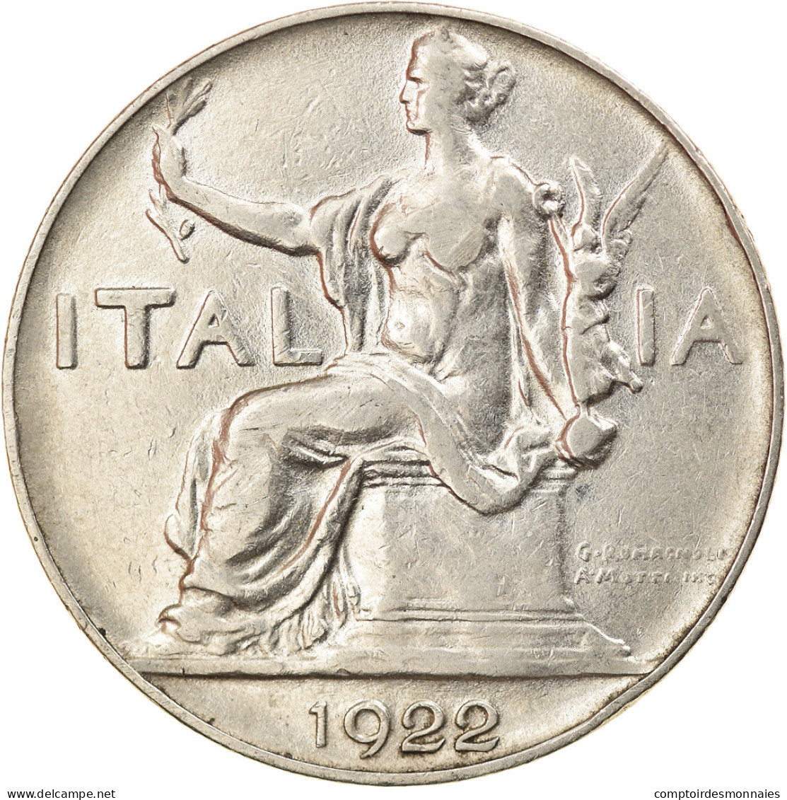 Monnaie, Italie, Vittorio Emanuele III, Lira, 1922, Rome, TTB, Nickel, KM:62 - 1 Lira