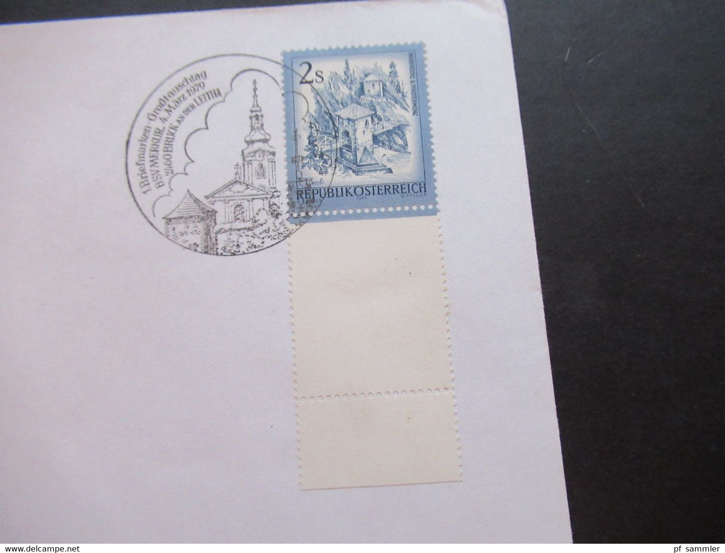 Österreich 1979 Sonderbelege / Sonderstempel Freimarken schönes Österreich mit unten anhängendem Leerfeld