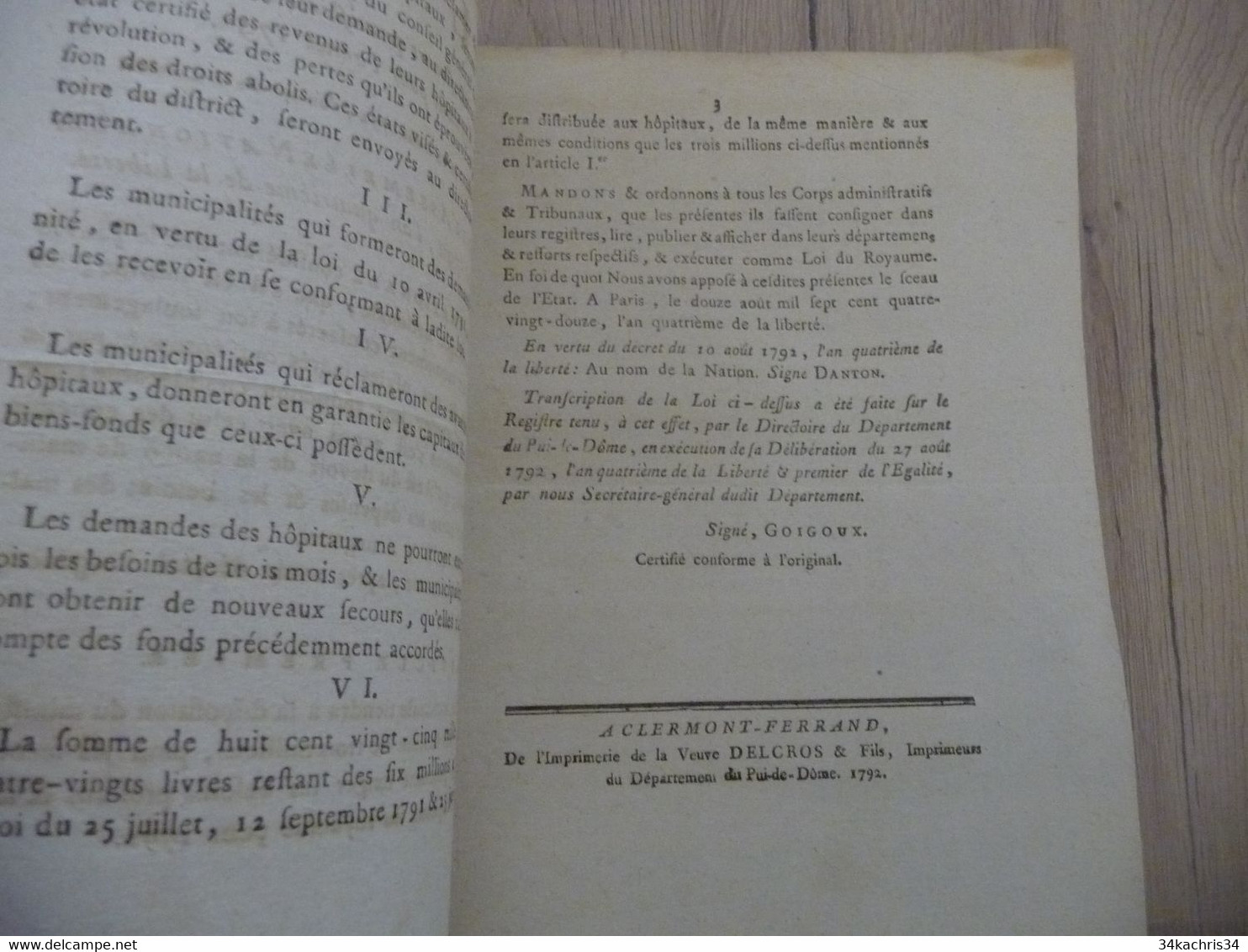 Révolution Loi 15/08/1792 Relative Aux Serments Des Fonctionnaires Publics - Gesetze & Erlasse