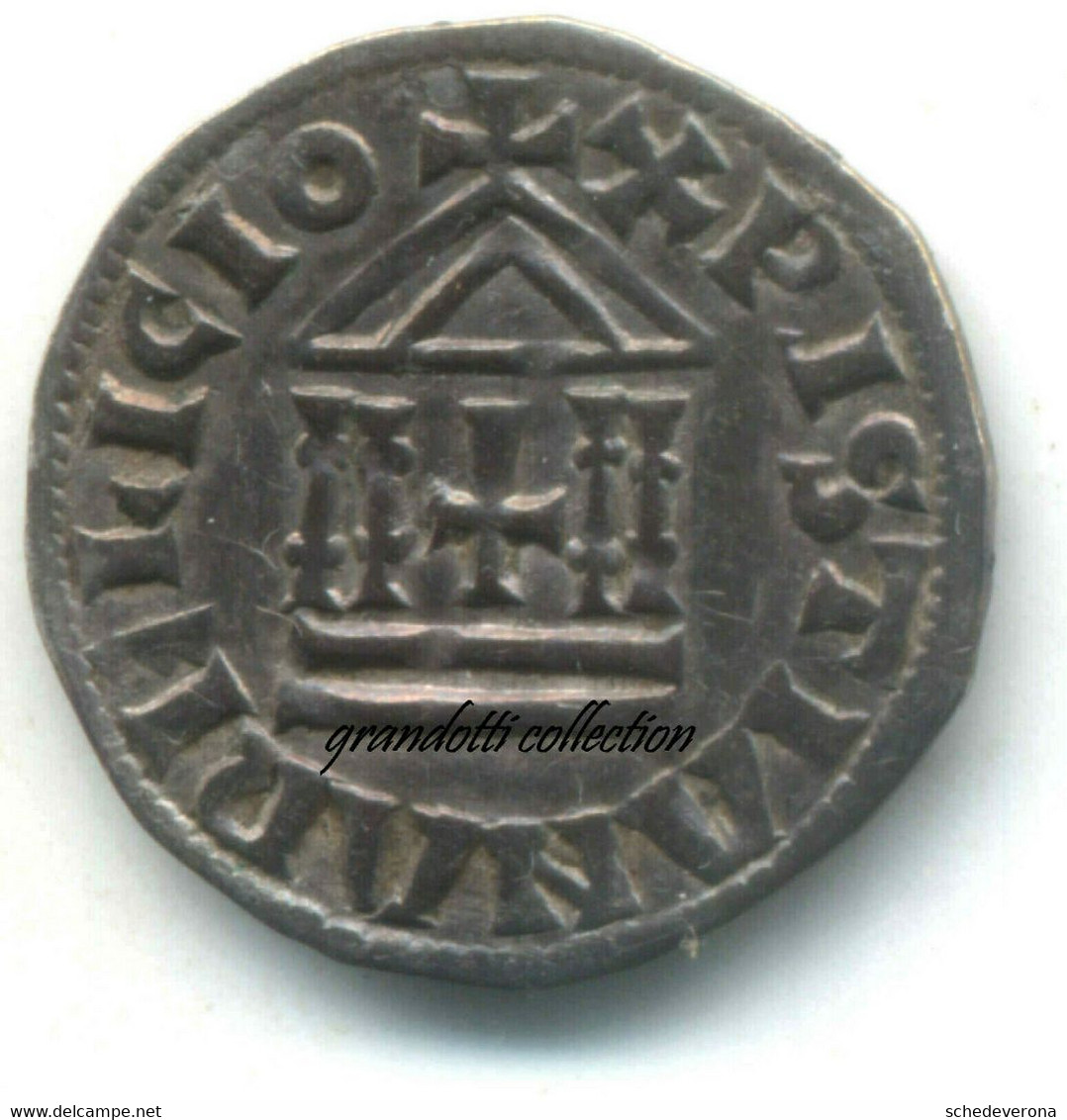 MILANO LUDOVICO II RE D'ITALIA DENARO ARGENTO MONETA CAROLINGI MEDIO EVO - Feudal Coins