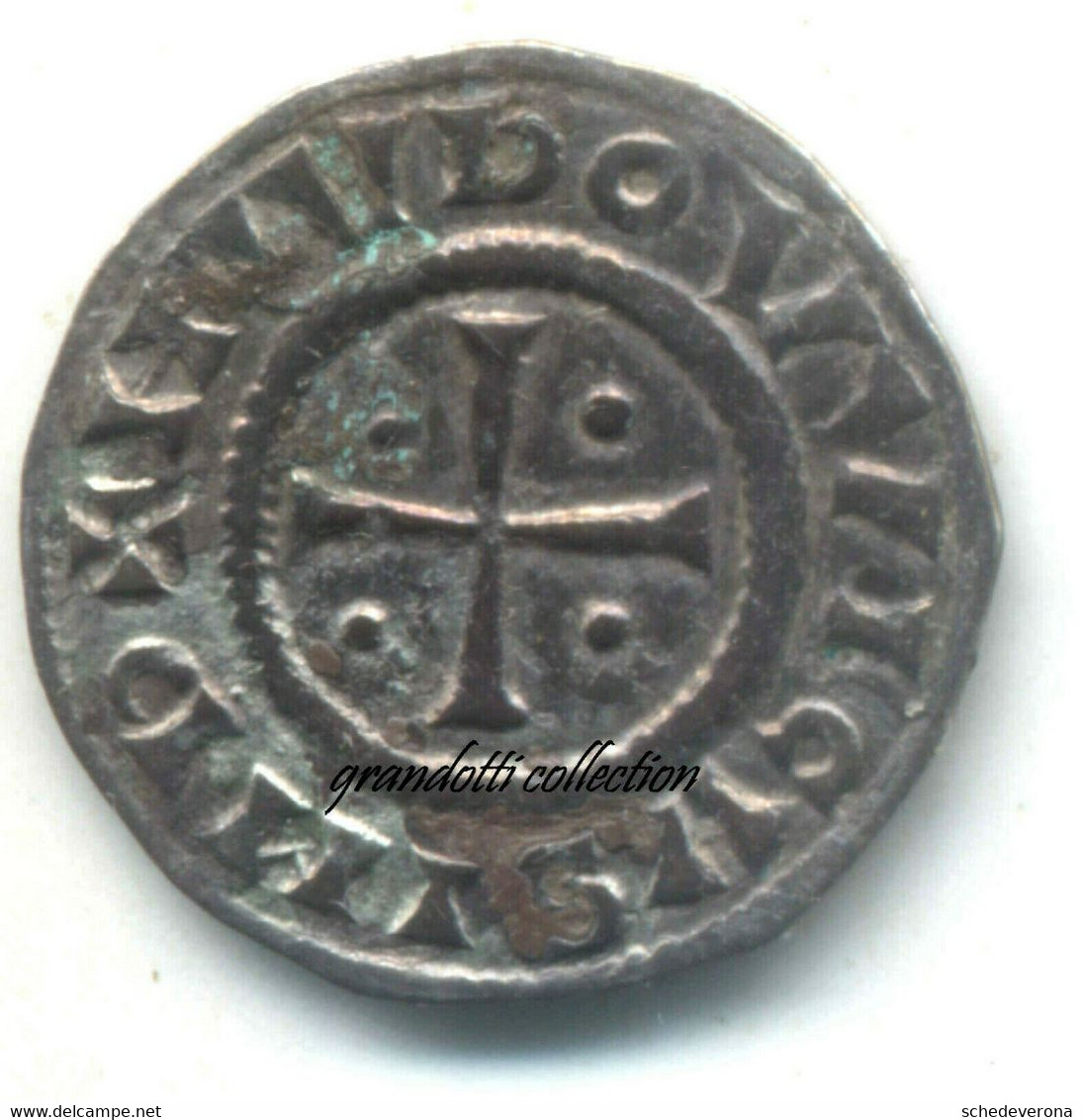 MILANO LUDOVICO II RE D'ITALIA DENARO ARGENTO MONETA CAROLINGI MEDIO EVO - Feudal Coins