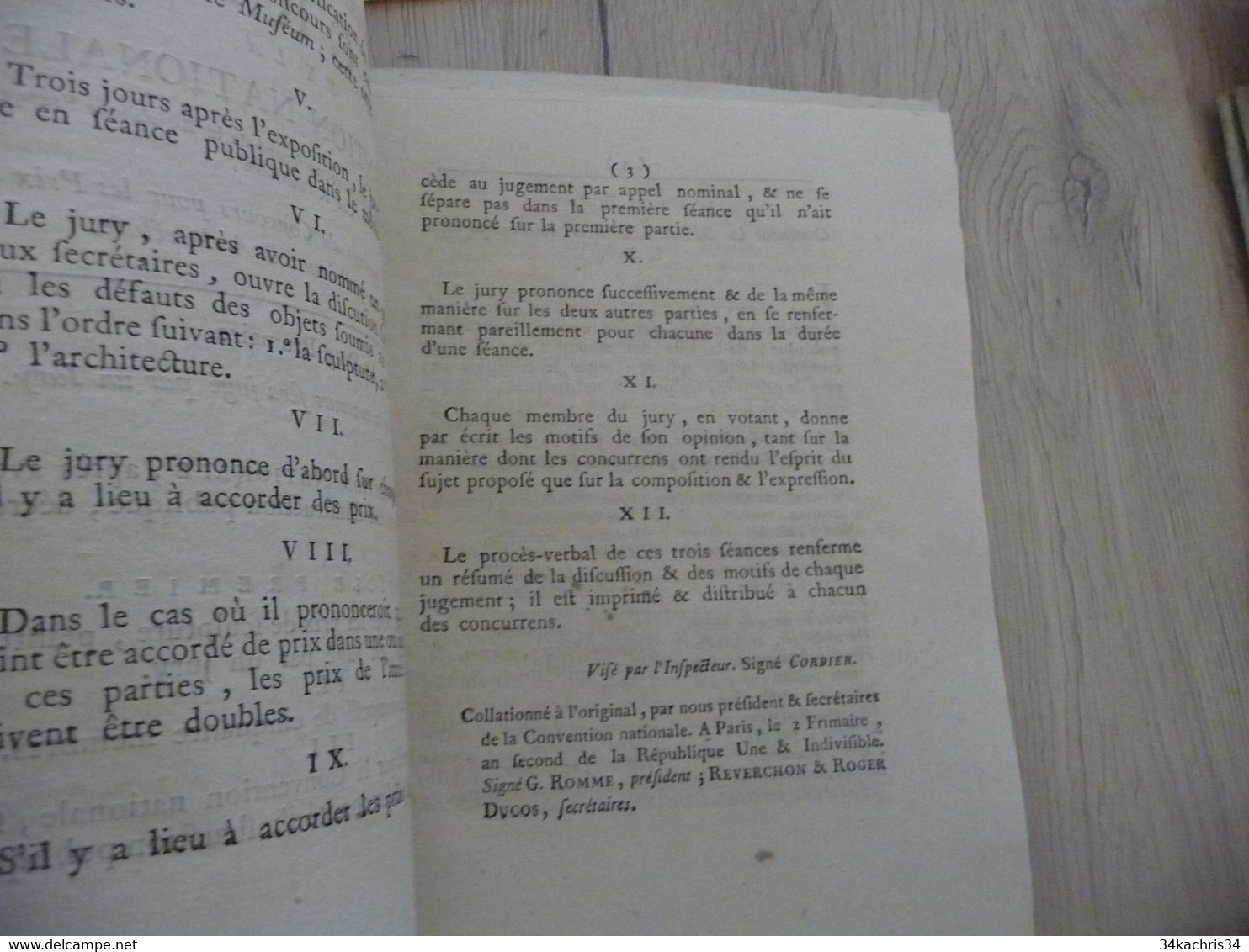 Révolution Décret Convention Nationale Brumaire An 2 Jugement Concours Pour  Prix De Sculpture Peinture Et Architecture - Décrets & Lois