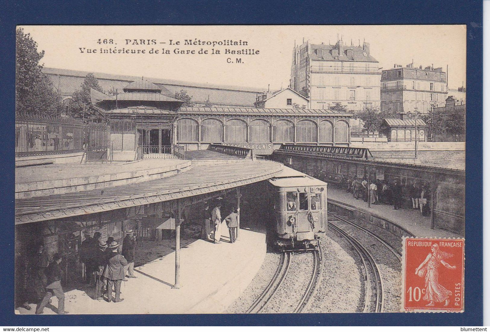 CPA Paris 75 Métro Métropolitain Circulé Gare - Pariser Métro, Bahnhöfe