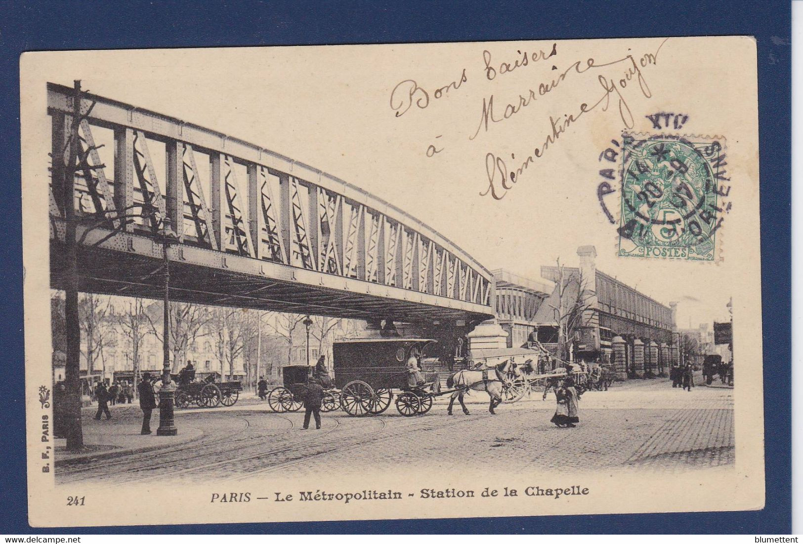 CPA Paris 75 Métro Métropolitain Circulé Gare De La Chapelle - Metropolitana, Stazioni