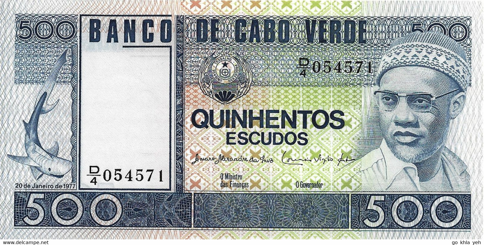 CAP VERT 1977 500 Escudo - P.55a Neuf UNC - Cape Verde