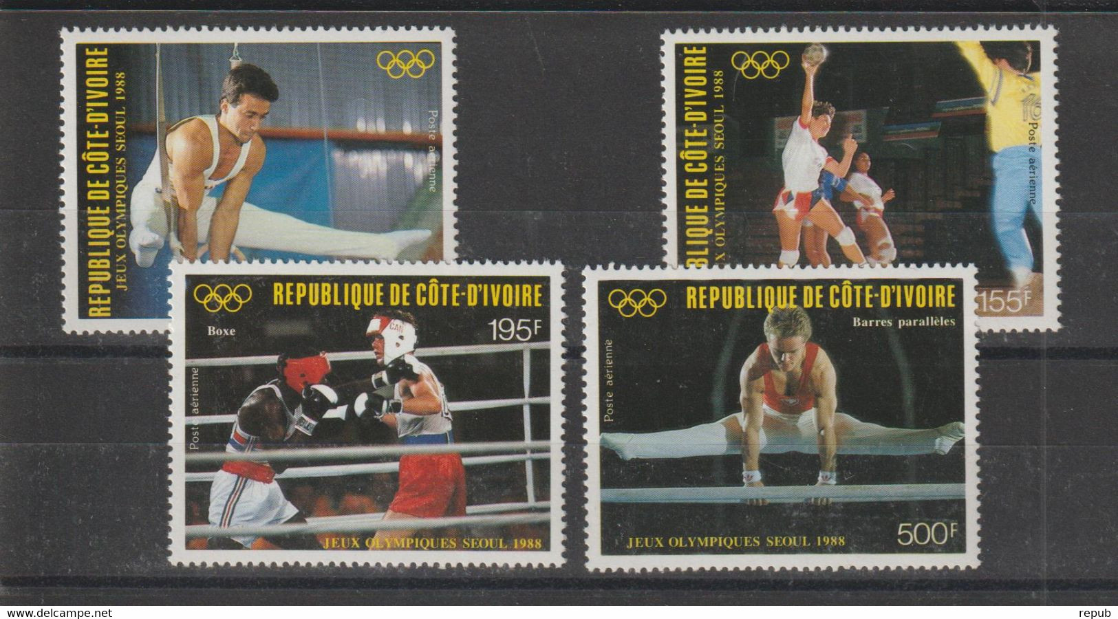 Cote D'Ivoire 1988 Sports JO Séoul PA 117-120 4 Val ** MNH - Côte D'Ivoire (1960-...)