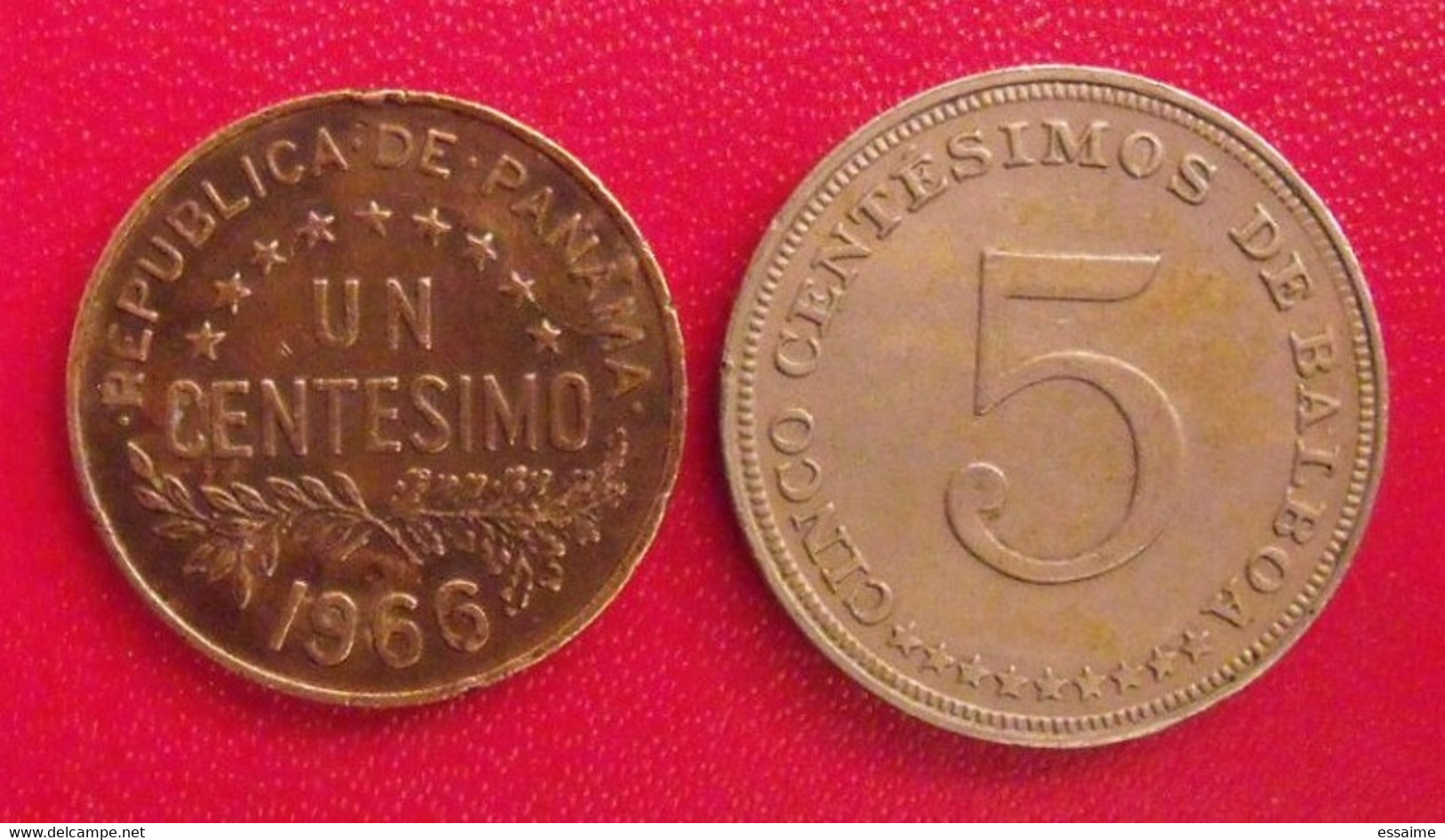 Lot De 2 Pièces Du Panama : 1 & 5 Centesimos 1966 - Panamá