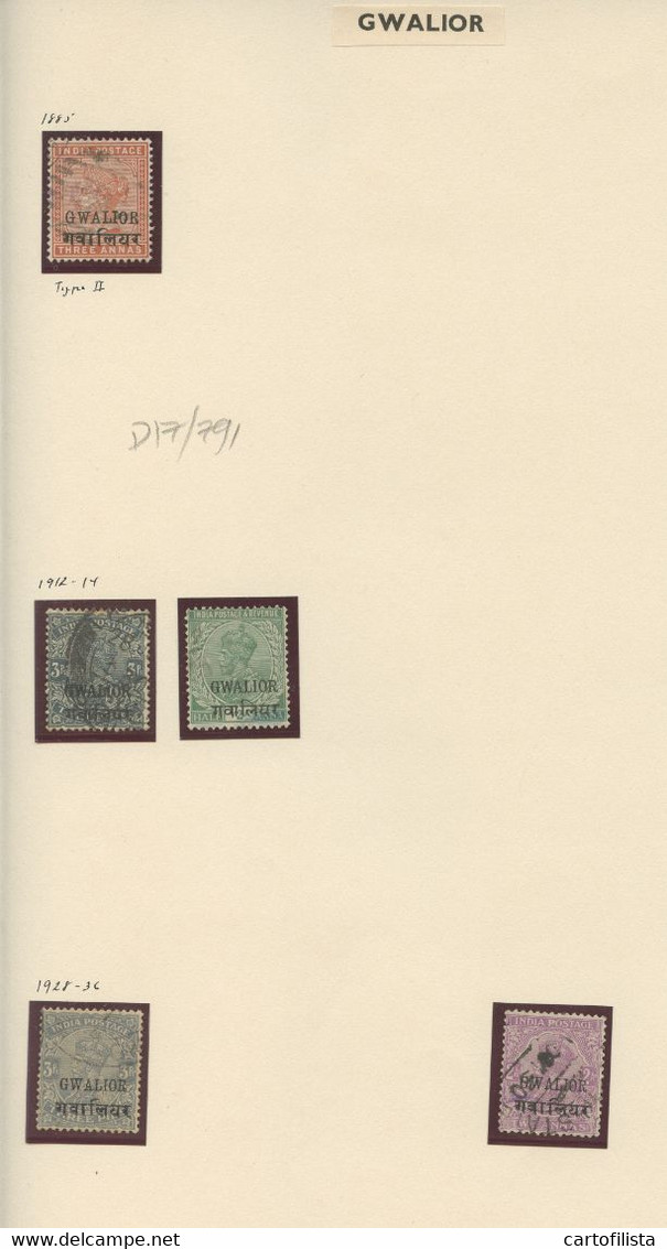 GWALIOR, Miscellaneous, Used, Lot From 1885 To 1949  (Lot 791) - 2 Scans - Gwalior