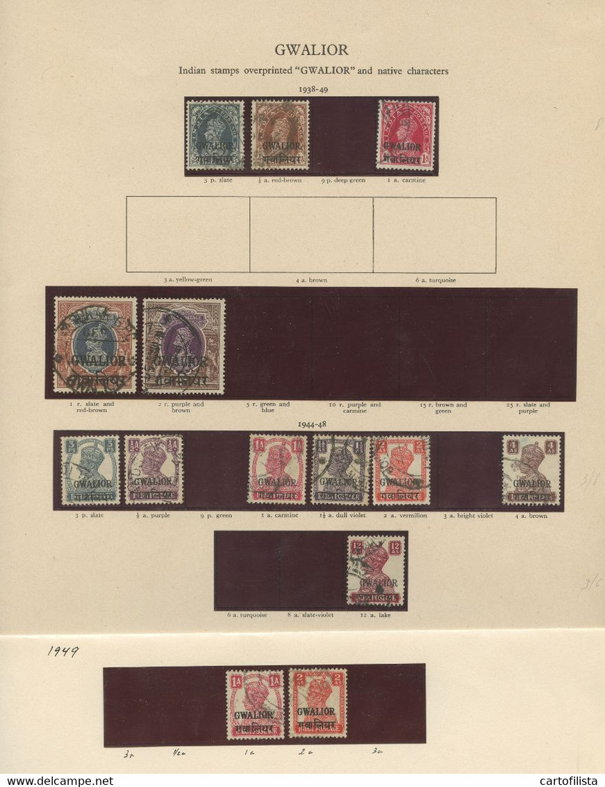 GWALIOR, Miscellaneous, Used, Lot From 1885 To 1949  (Lot 791) - 2 Scans - Gwalior