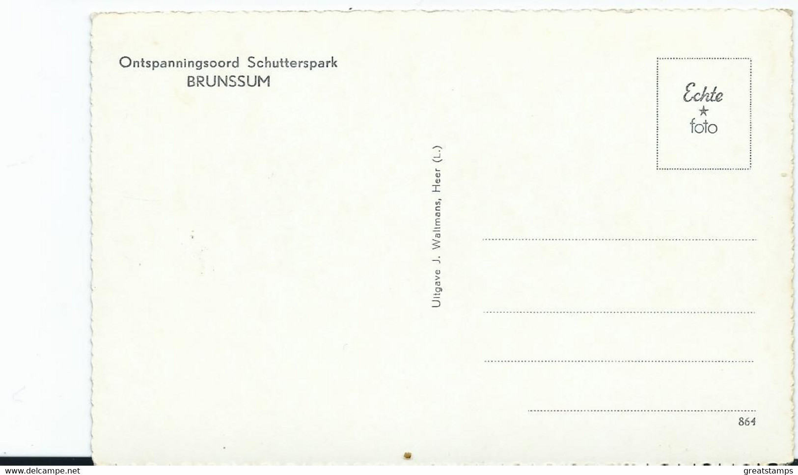 Postcard Rp Limburg Brunssum Schutterspark  Unused - Brunssum