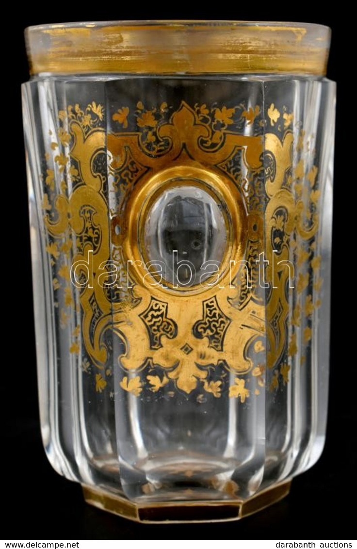 Antik "szemes" Pohár. Kézzel Festett, Kopásokkal. 10,5 Cm / Antique Glass "with Eyes", Hand Painted, Slightly Worn. 10,5 - Glas & Kristal