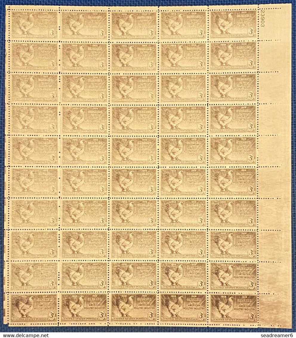 Etats Unis N°519** Brun Fonçé Feuille De 50 Avec Variété D'impréssion Très Usée !! Amusant ! - Unused Stamps