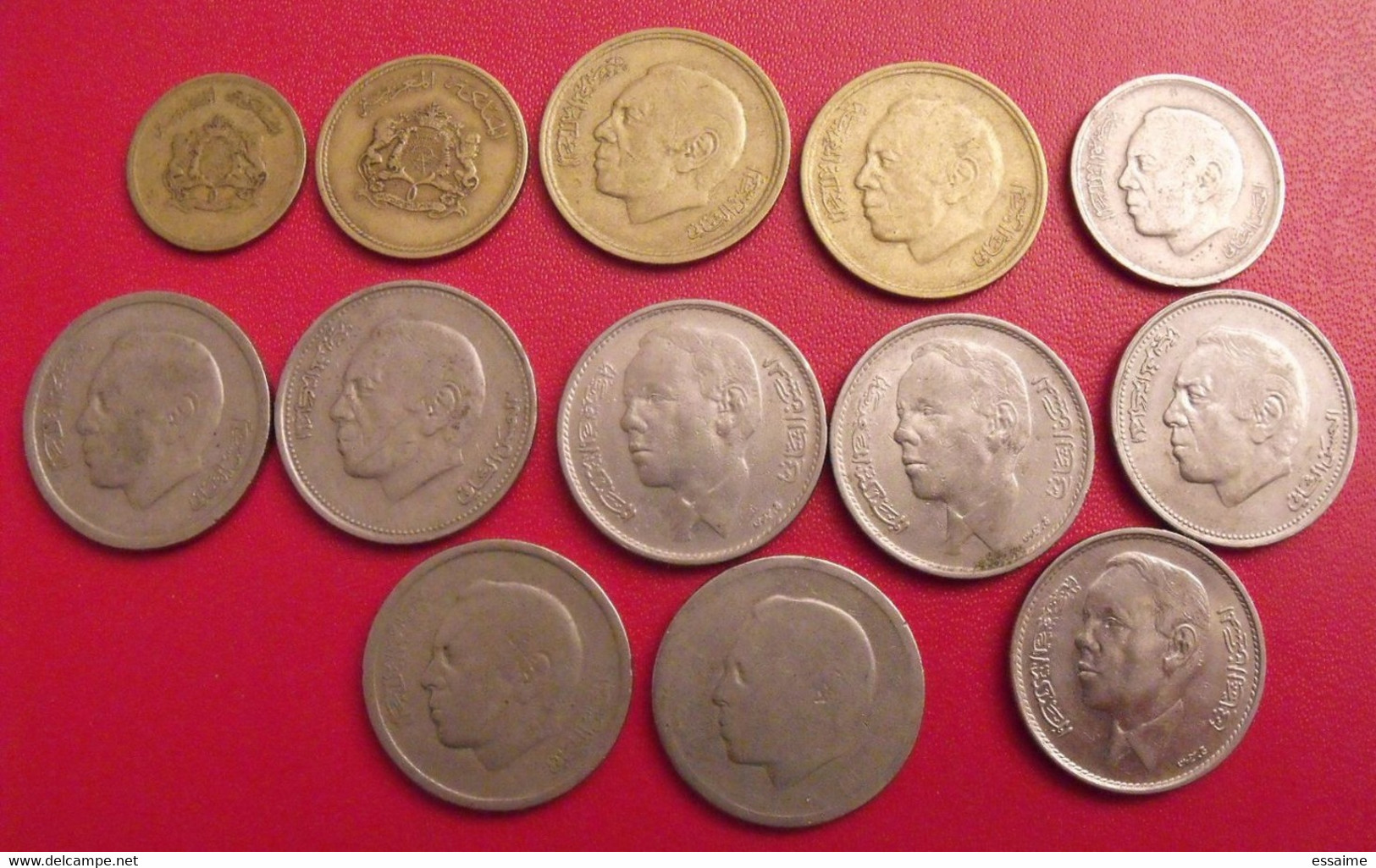 Maroc. Lot De 13 Pièces : 5, 10, 20, 50c Et 1 Dirham. 1965/1987 - Marruecos