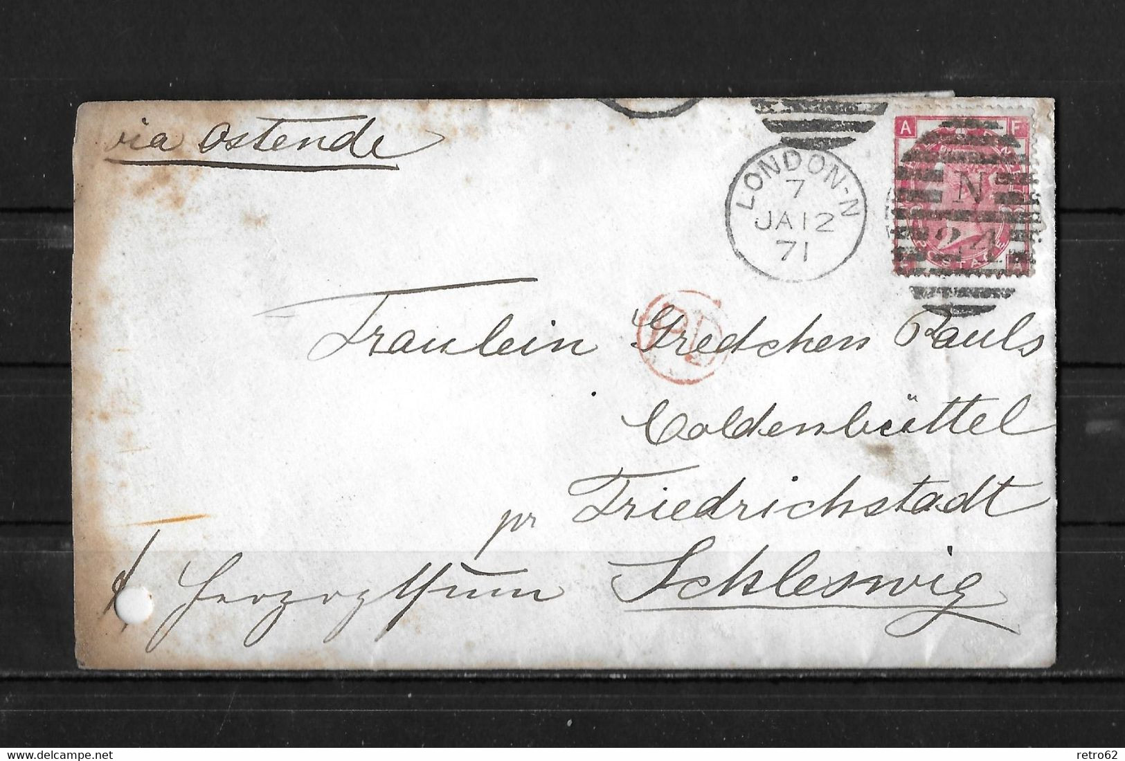 1871 Grossbritanien → PD Brief London Nach Koldenbüttel Schleswig - Brieven En Documenten