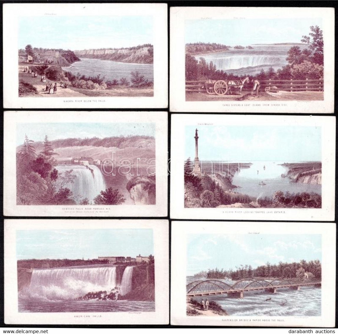 Cca 1890 NIagara Vízesés 12 Db Litho Kép / Niagara Falls 12 Litho Images 15x9 Cm - Zonder Classificatie