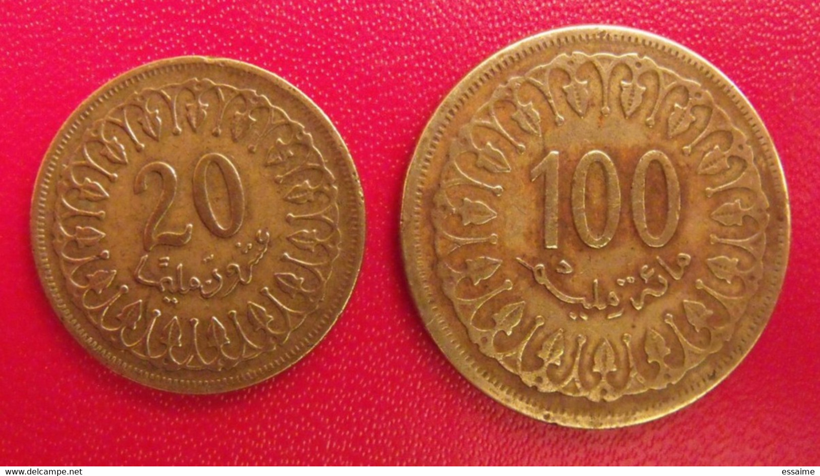 2 Pièces De Tunisie. 20 & 100 Millim 1960 - Tunisie