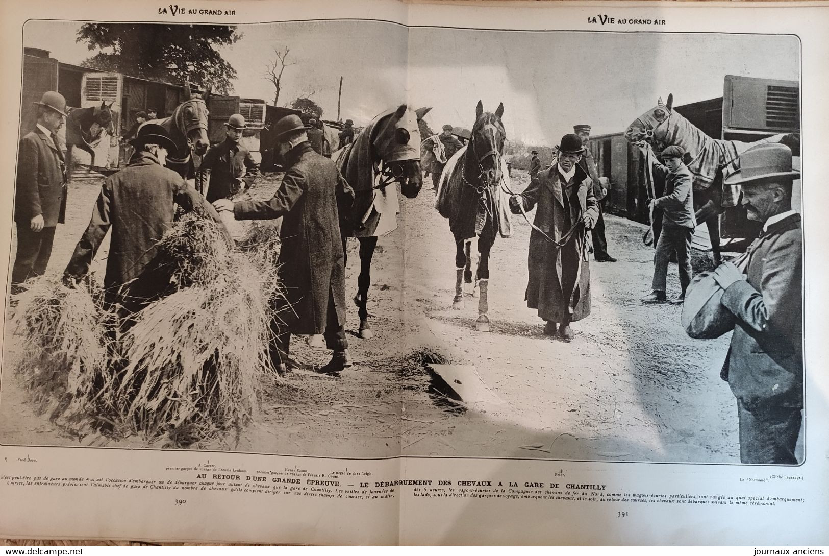 1904 GARE DE CHANTILLY - AU RETOUR D'UNE GRANDE ÉPREUVE - LE DÉBARQUEMENT DES CHEVAUX - Unclassified