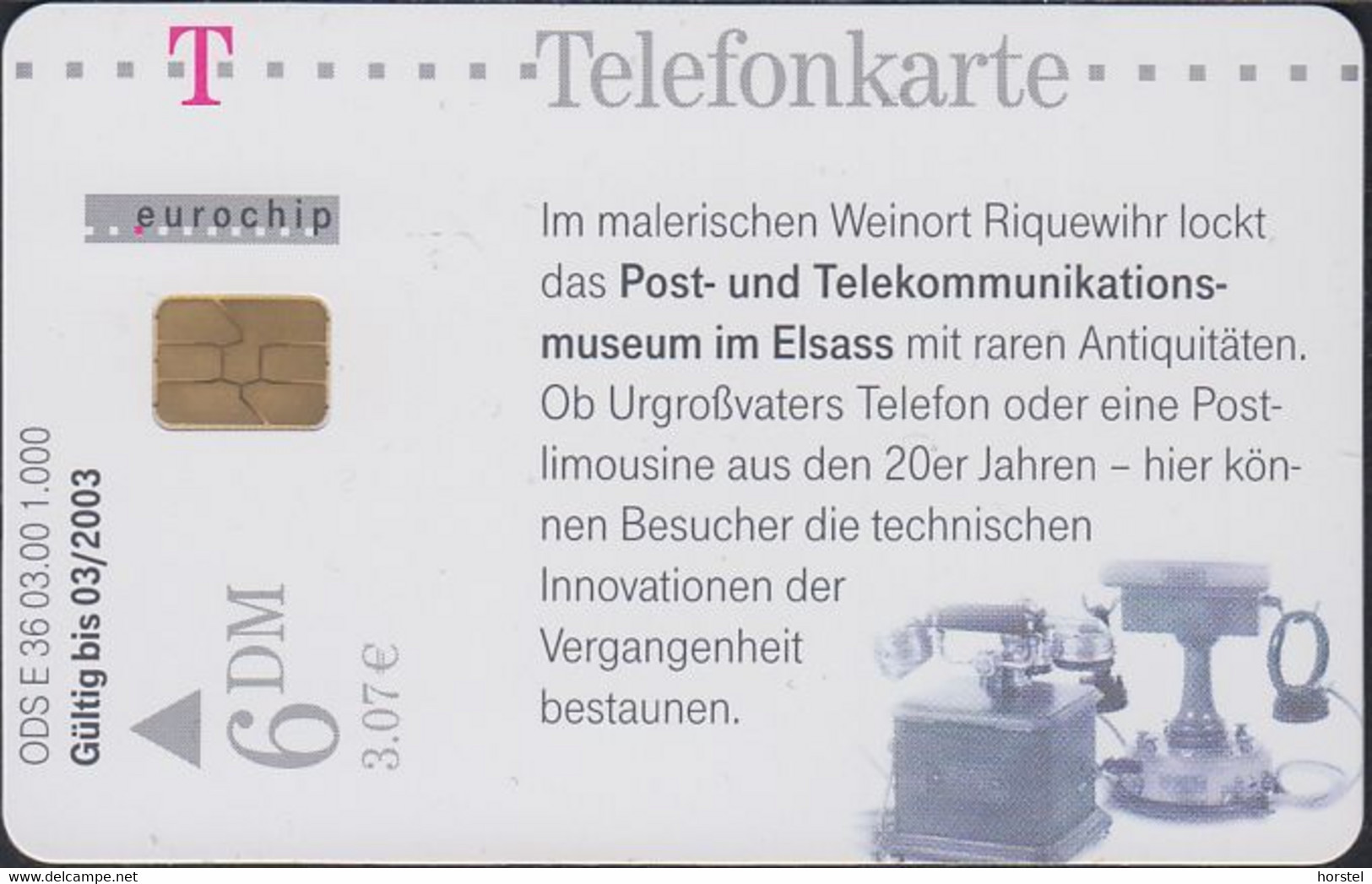 GERMANY E36/00  Post- Und Telekommunikationsmuseum Im Elsass - Altes Telefon - Mint Auflage 1.000 Stück - E-Series : Edición Del Correo Alemán