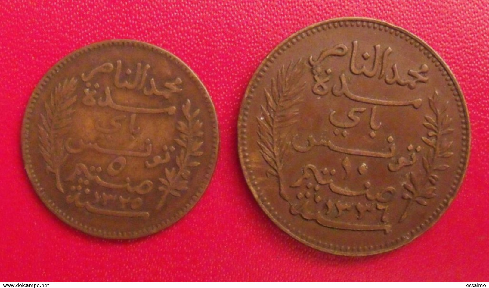 2 Pièces De Tunisie. 5 Centimes 1907, 10 Centimes 1917 - Tunisie