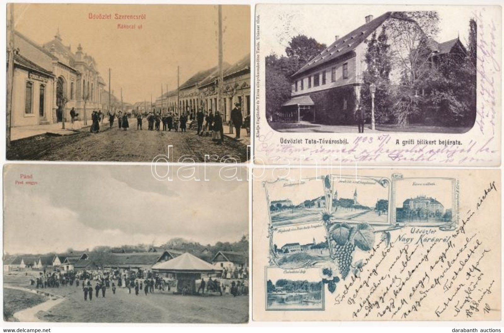 4 Db RÉGI Magyar Város Képeslap Jó Minőségben / 4 Pre-1945 Hungarian Town-view Postcards In Good Quality - Sin Clasificación