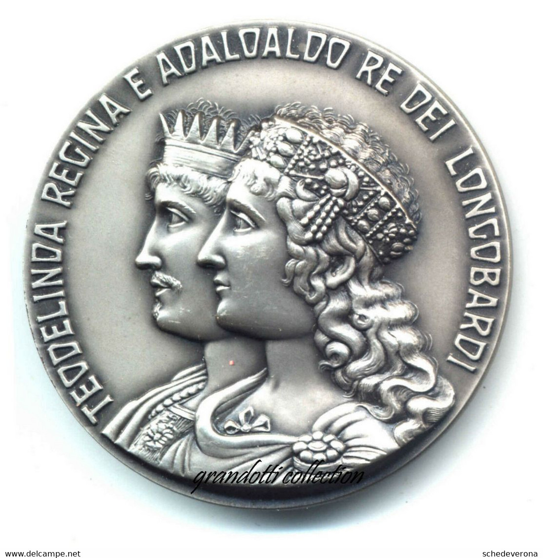 TEODELINDA REGINA E ADALOALDO RE DEI LONGOBARDI MEDAGLIA ARGENTO 1981 - Royal/Of Nobility