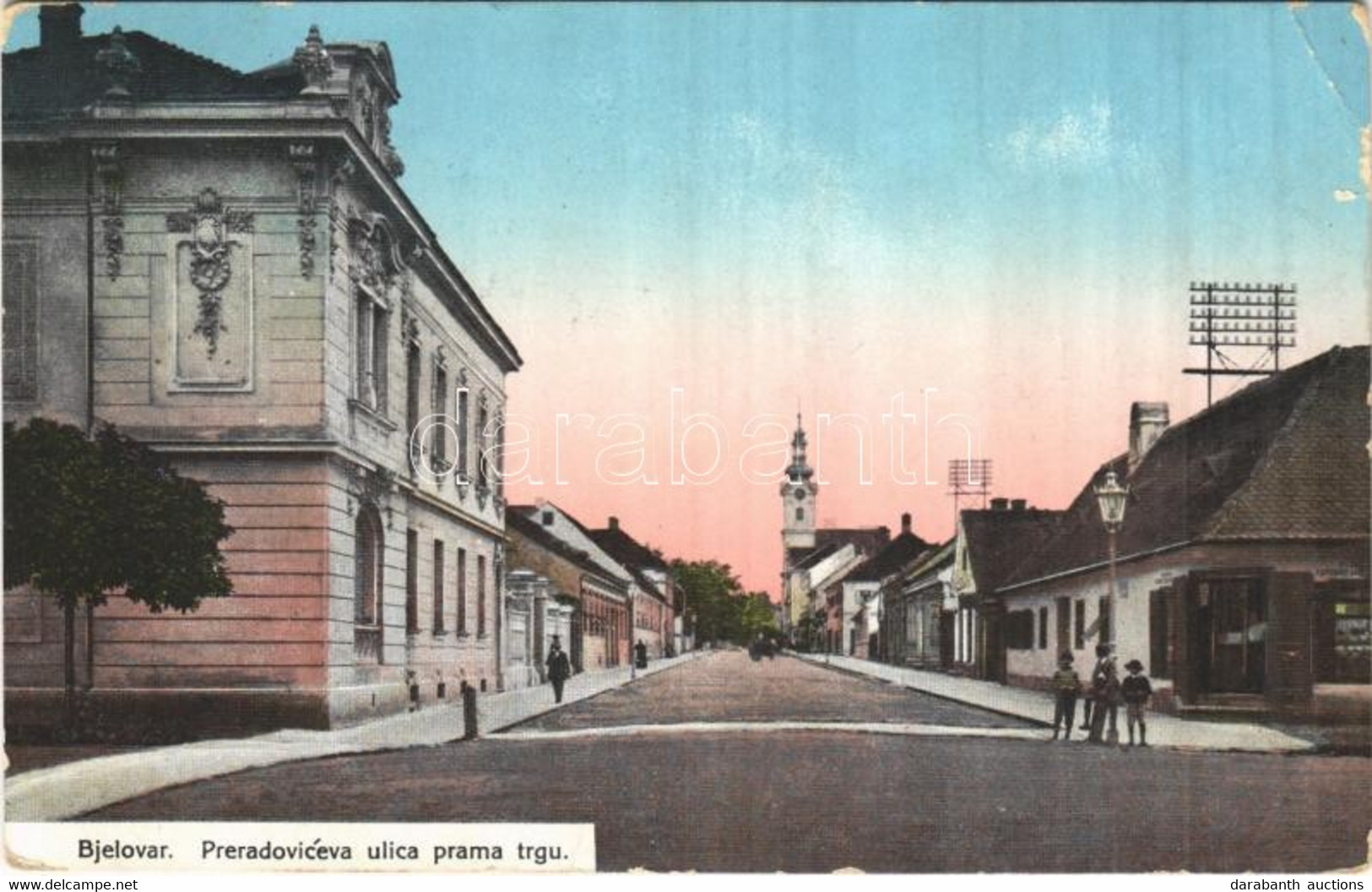 T2/T3 1915 Belovár, Bjelovar; Preradoviceva Ulica Prama Trgu / Street, Square (EK) - Sin Clasificación