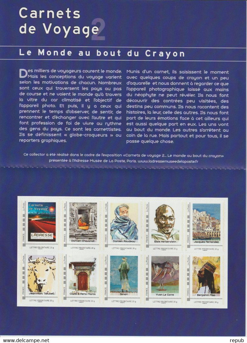 France Collector à -30% Sous La Faciale Carnets De Voyage Neuf ** 10 Timbres LP Faciale 12.8 - Collectors