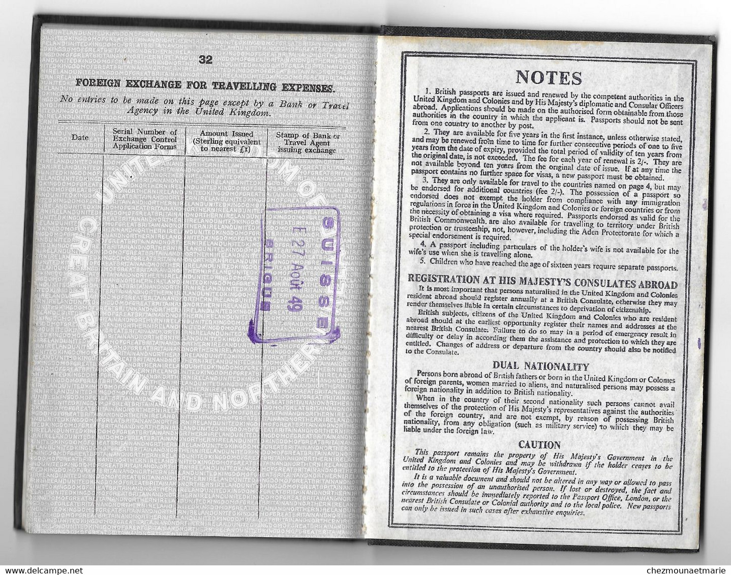 1949 GLORIA ANNE CARRIER NEE EN 1931 A NOTTINGHAM - PASSEPORT - Documents Historiques