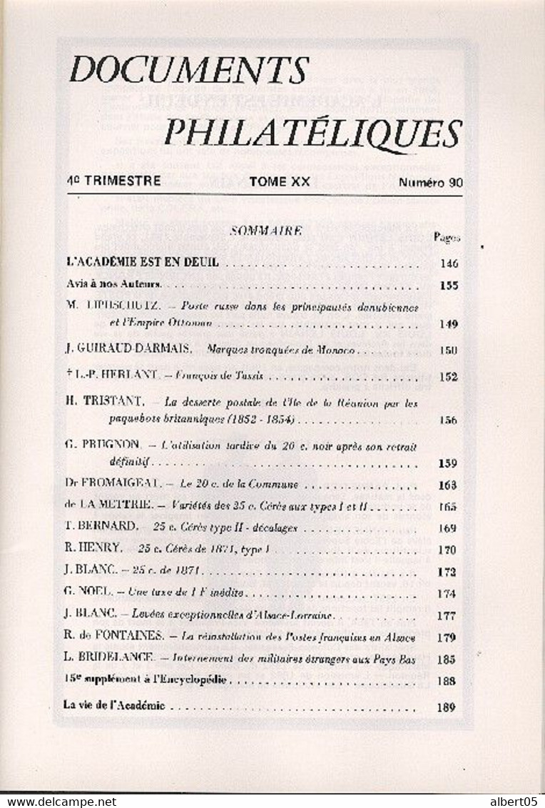 Revue De L'Académie De Philatélie - Documents Philatéliques N° 90 - Avec Sommaire - Philately And Postal History