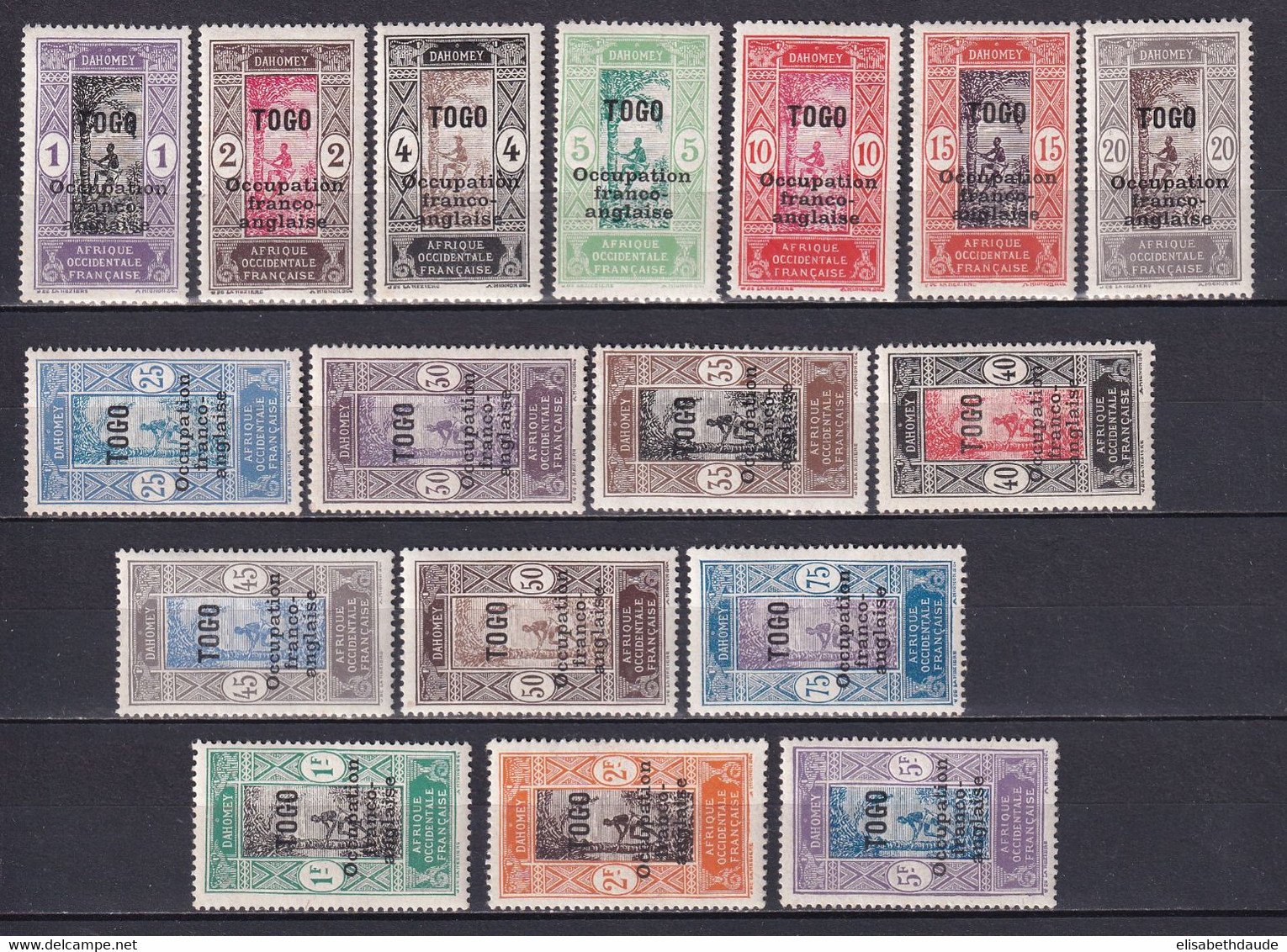 TOGO - 1916 - YVERT N° 84/100 * MLH - COTE = 85 EUR. - Ungebraucht