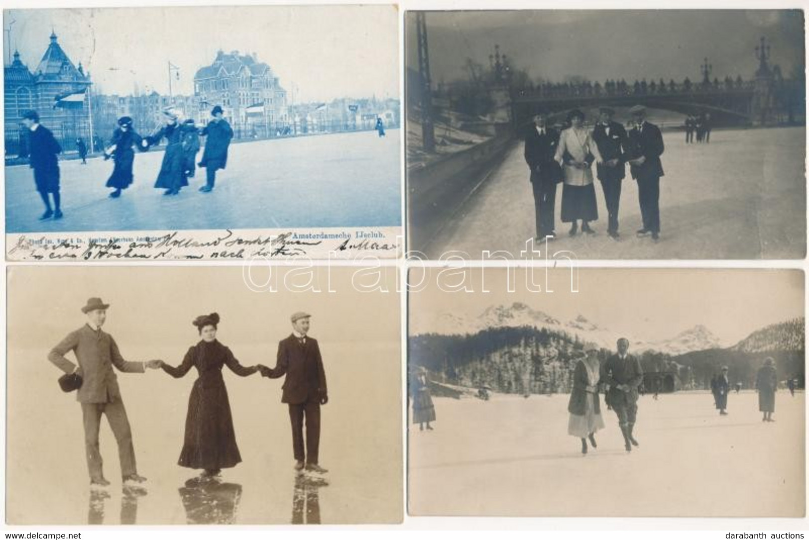 **, * 9 Db RÉGI Téli Sport Motívum Fotó Képeslap: Jégkorcsolya / 9 Pre-1945 Winter Sport Motive Photo Postcards: Ice Ska - Non Classificati