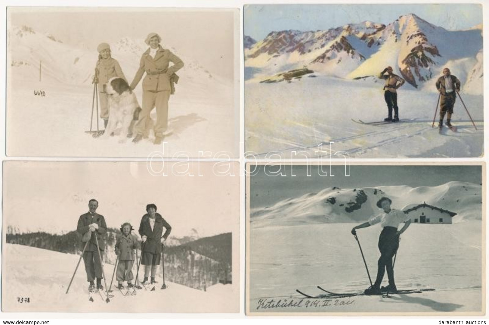 **, * 11 Db RÉGI Téli Sport Motívum Képeslap: Síelők / 11 Pre-1945 Winter Sport Motive Postcards: Skiing - Non Classificati