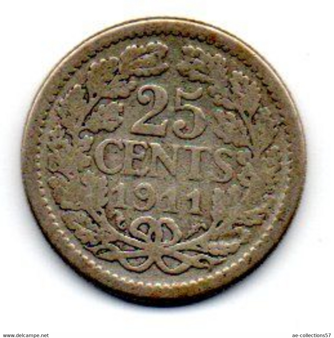 Pays -Bas -  25 Cents 1911 - B+ - 25 Centavos