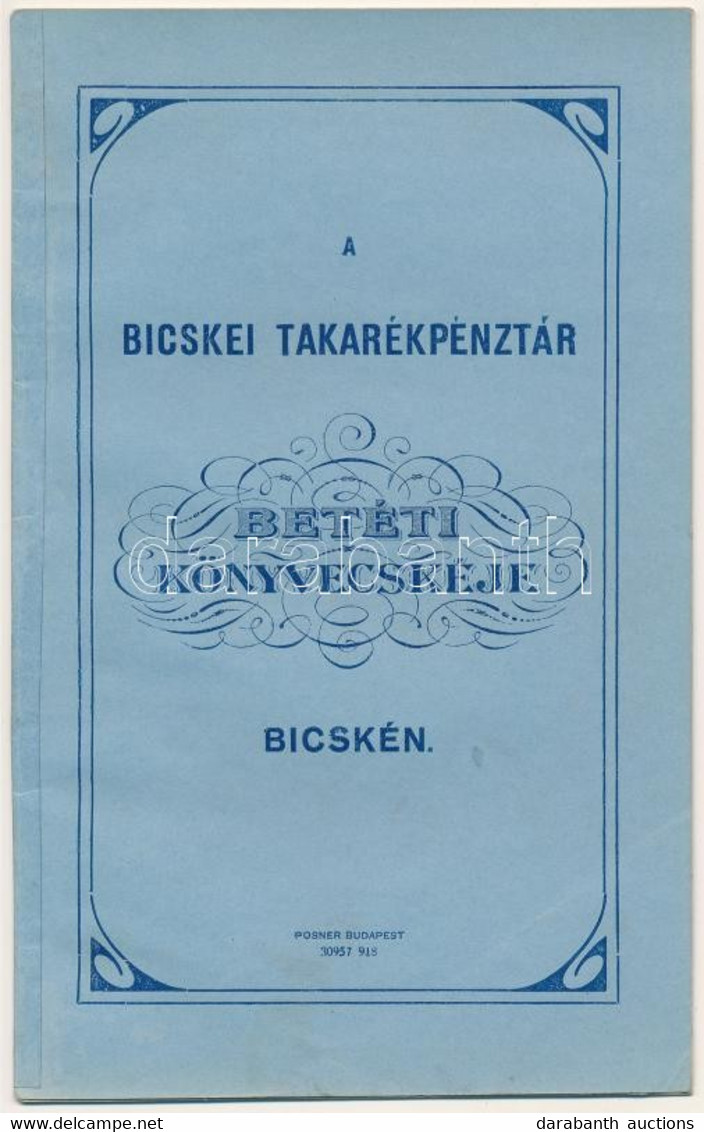 1920-1922. "Bicskei Takarékpénztár" Betéti Könyve, Bejegyzésekkel - Unclassified