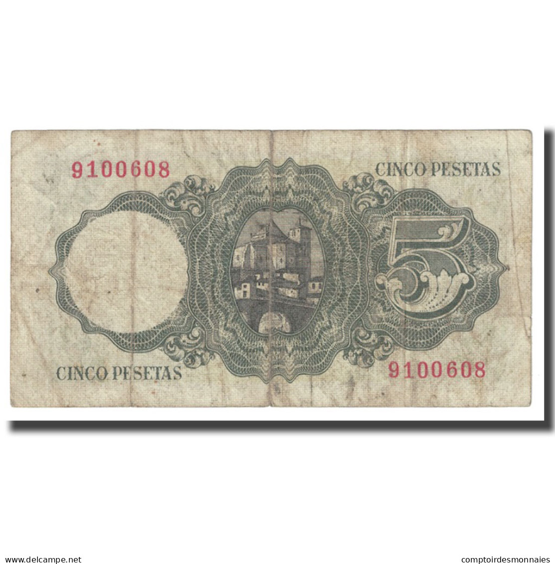 Billet, Espagne, 5 Pesetas, 1951, 1951-08-16, KM:140a, B+ - 5 Pesetas