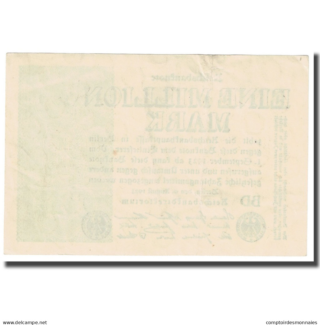 Billet, Allemagne, 1 Million Mark, 1923, 1923-08-09, KM:102a, SUP - 1 Million Mark