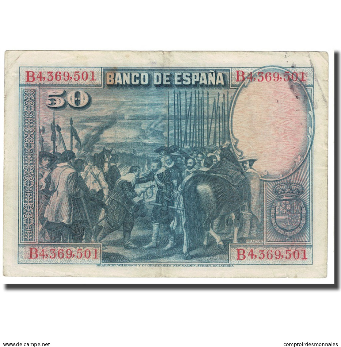 Billet, Espagne, 50 Pesetas, 1928, 1928-08-15, KM:75b, TTB - 50 Peseten