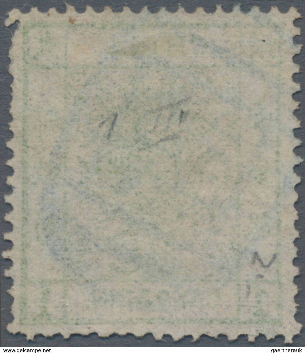 China: 1878, Customs Large Dragon 1 Ca. Yellow-green, Thin Paper, Lightly Used With Blue Seal Cancel - Altri & Non Classificati