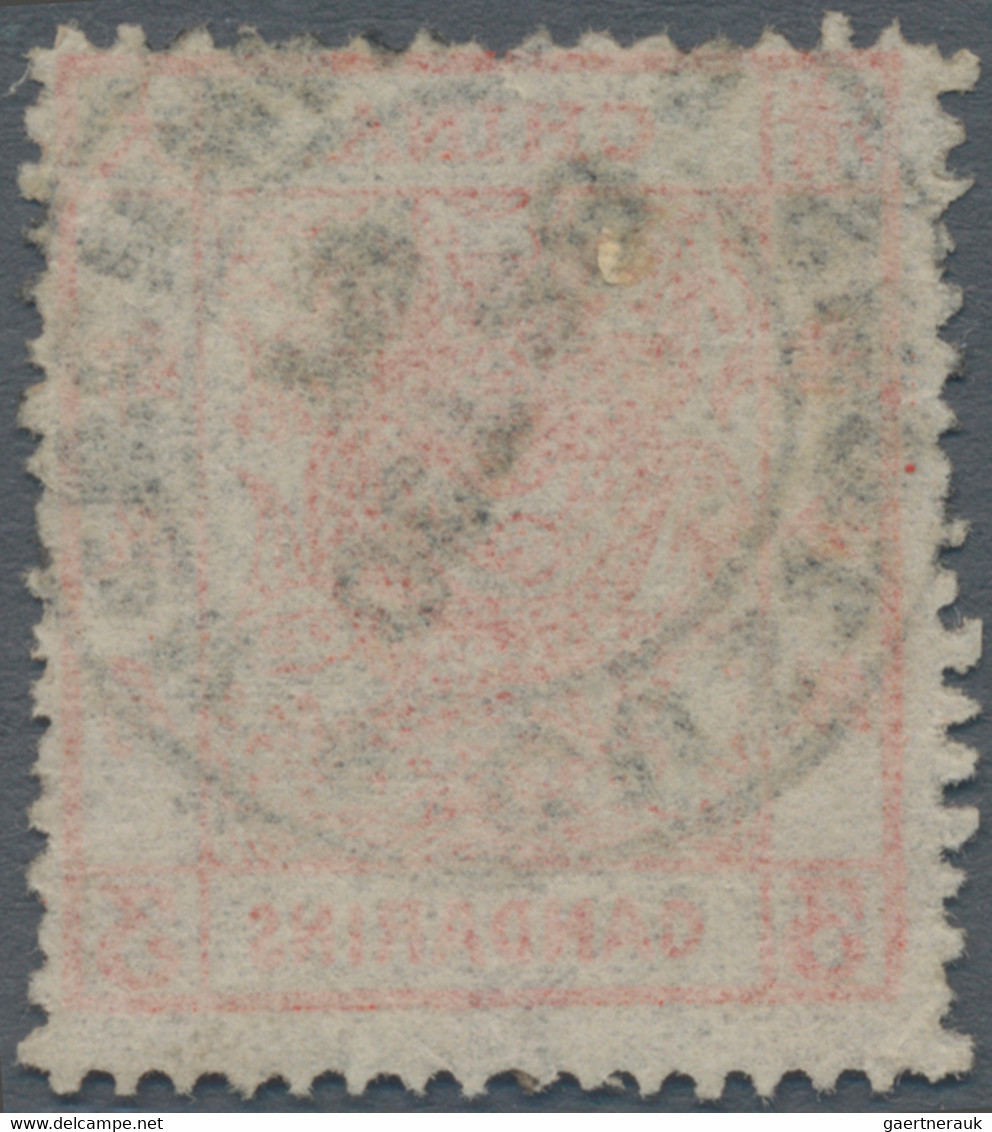 China: 1878, Large Dragon Thin Paper 3 C. Red, With Largely Complete Cancellation "CUSTOMS NEWCHWANG - Andere & Zonder Classificatie