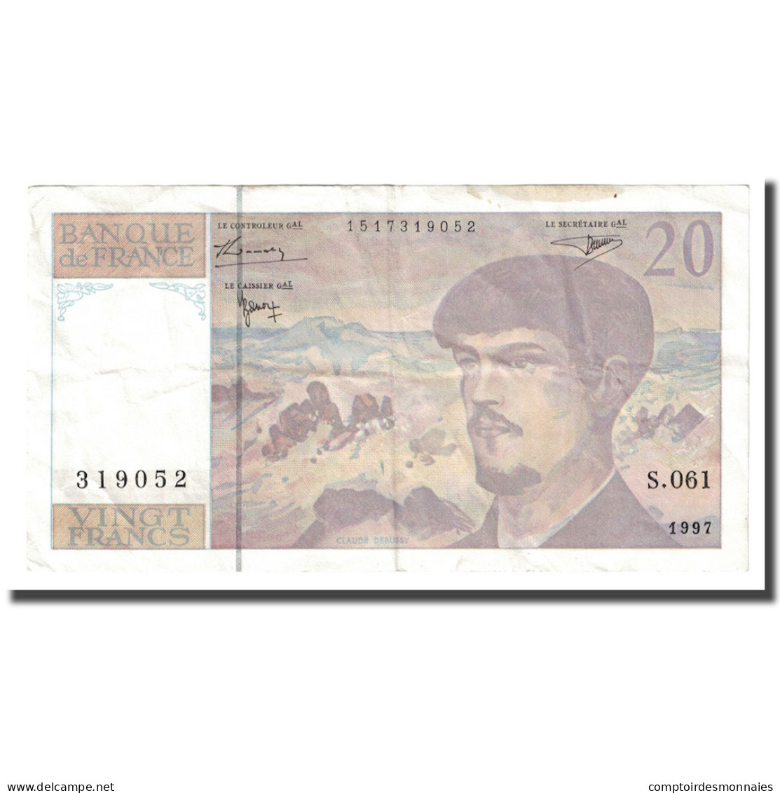 France, 20 Francs, Debussy, 1997, SUP, Fayette:66ter.02A61, KM:151i - 20 F 1980-1997 ''Debussy''