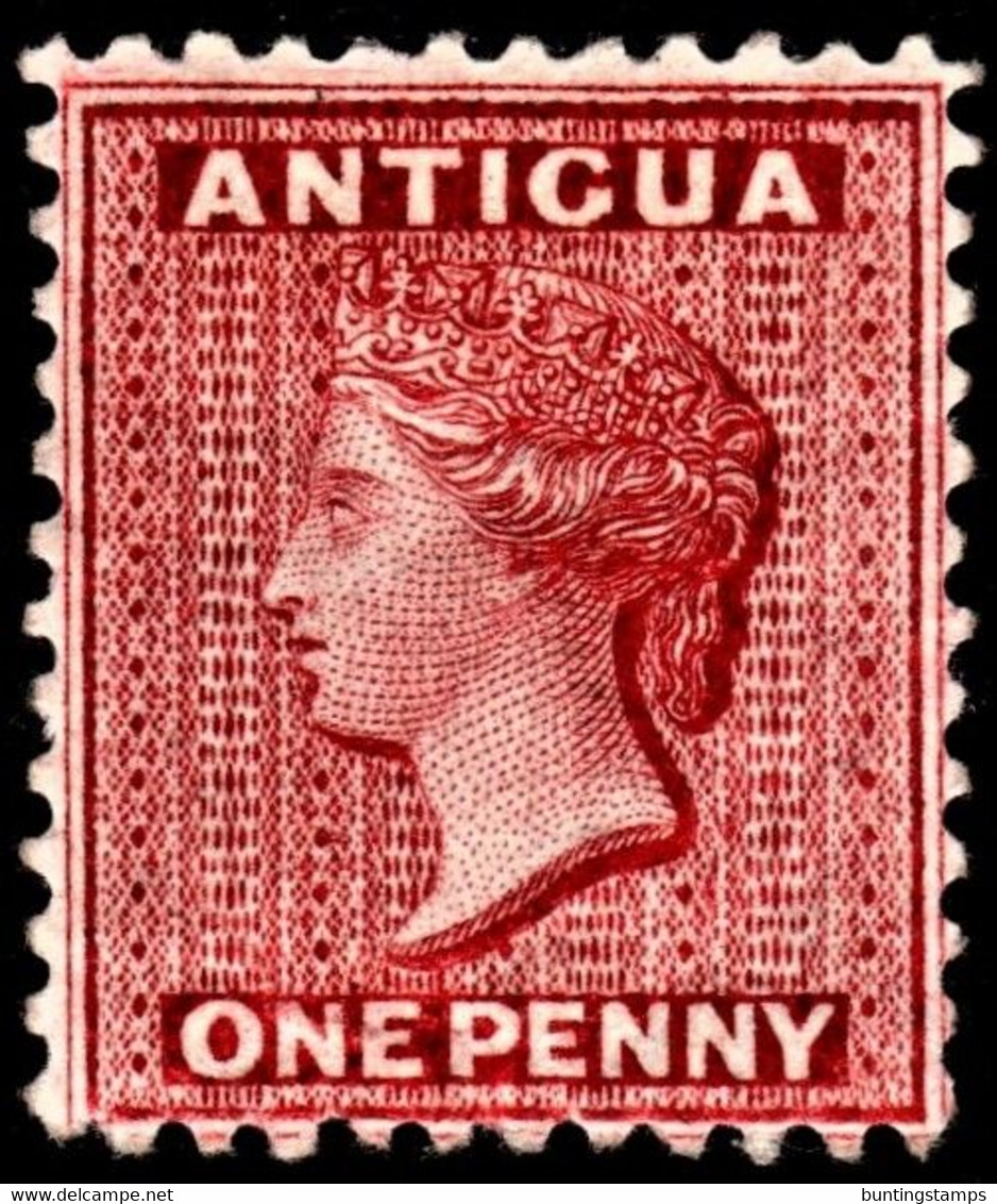 Antigua 1884 SG 24  1d Carmine-red  Crown CA  Perf 12   Mint - 1858-1960 Crown Colony