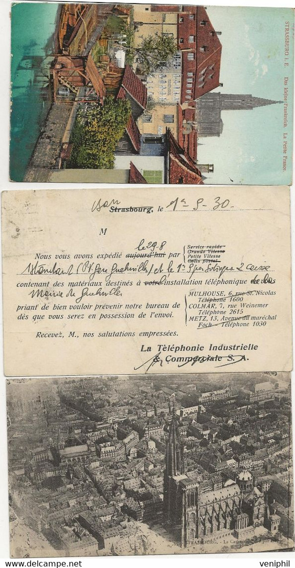 LOT DE 5 CARTES OBLITERATIONS MULHAUSEN - BARR -STRASBOURG -BARR -1905 A 1930 - Brieven En Documenten