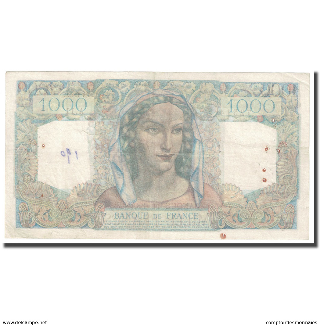 France, 1000 Francs, Minerve Et Hercule, 1945, 1945-04-26, TB+, Fayette:41.2 - 1 000 F 1945-1950 ''Minerve Et Hercule''