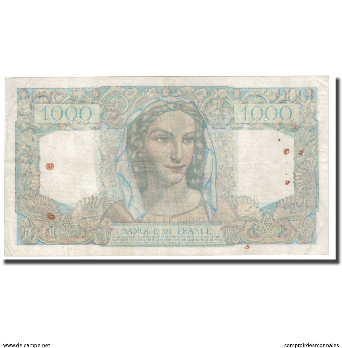 France, 1000 Francs, Minerve Et Hercule, 1949, 1949-04-07, TB+, Fayette:41.26 - 1 000 F 1945-1950 ''Minerve Et Hercule''