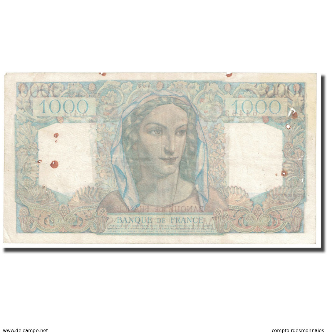 France, 1000 Francs, Minerve Et Hercule, 1948, 1948-08-26, TB+, Fayette:41.23 - 1 000 F 1945-1950 ''Minerve Et Hercule''