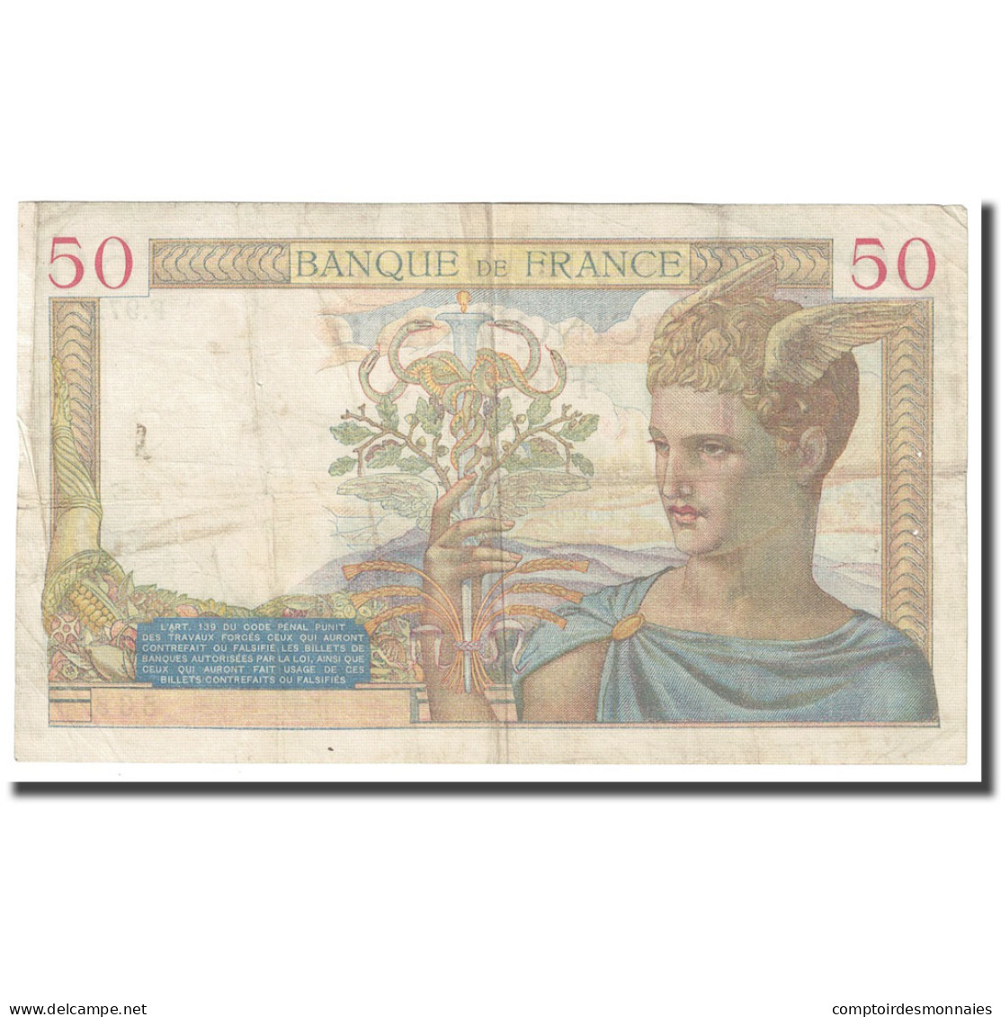 France, 50 Francs, Cérès, 1935, 1935-03-21, TB, Fayette:17.06, KM:81 - 50 F 1934-1940 ''Cérès''