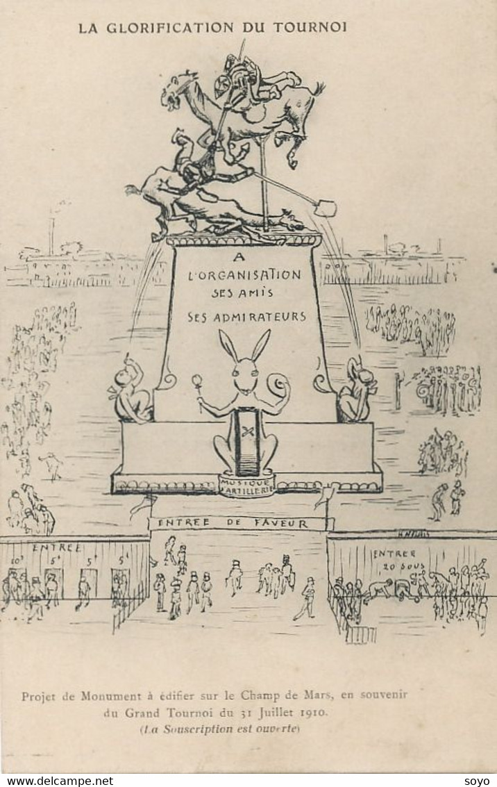 Satirique Glorification Du Tournoi Champ De Mars 31/7/1910 Projet Monument . Nozais . Chevalier - Manifestazioni