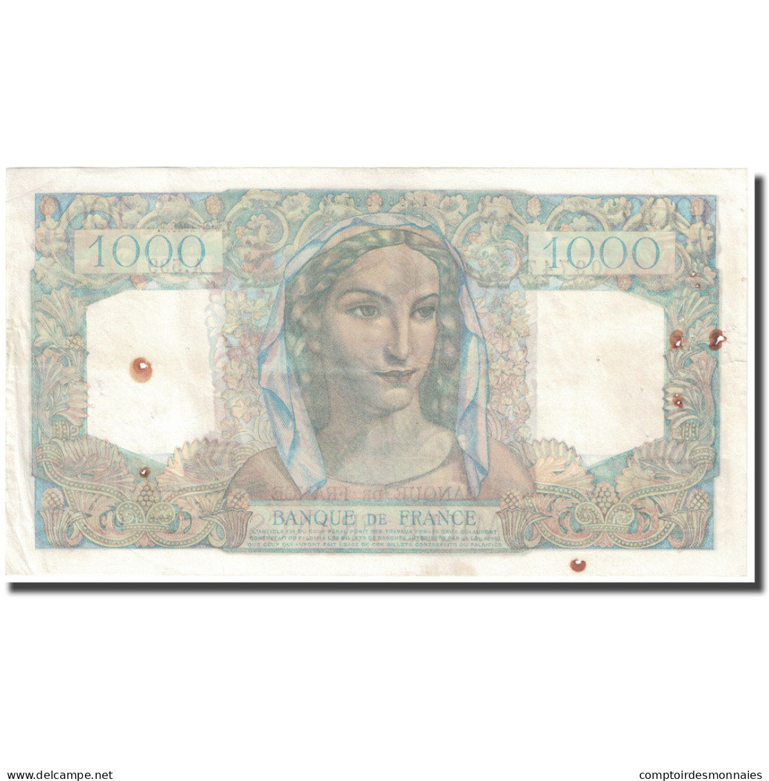 France, 1000 Francs, Minerve Et Hercule, 1949, 1949-09-01, TB+, Fayette:41.29 - 1 000 F 1945-1950 ''Minerve Et Hercule''