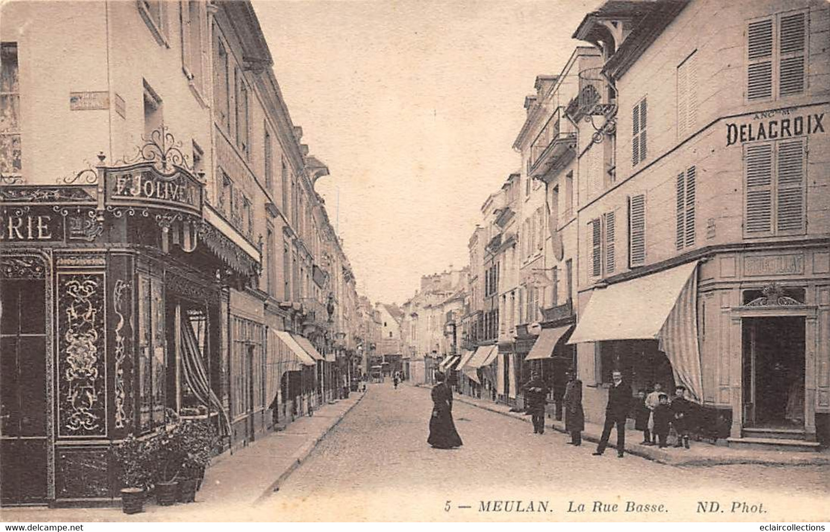 Meulan            78          .  Rue Basse . Commerces.    ND 5   (voir Scan) - Meulan