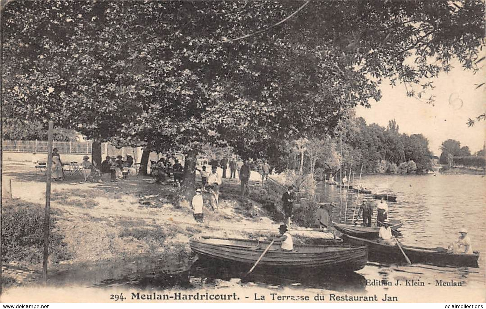 Meulan            78        Hardricourt  . Terrasse Du Restaurant Jan .   Coté Rivière          (voir Scan) - Meulan